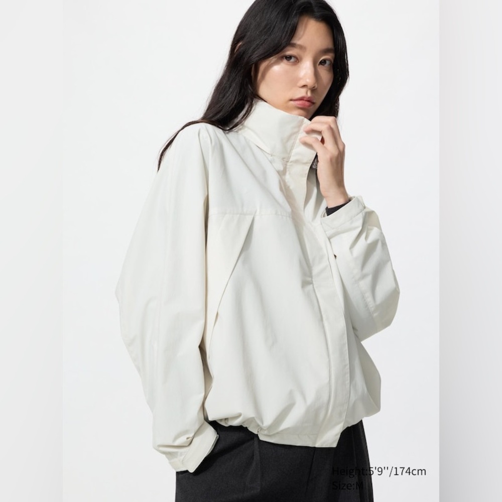NWT UNIQLO Windproof Stand Blouson in Off White